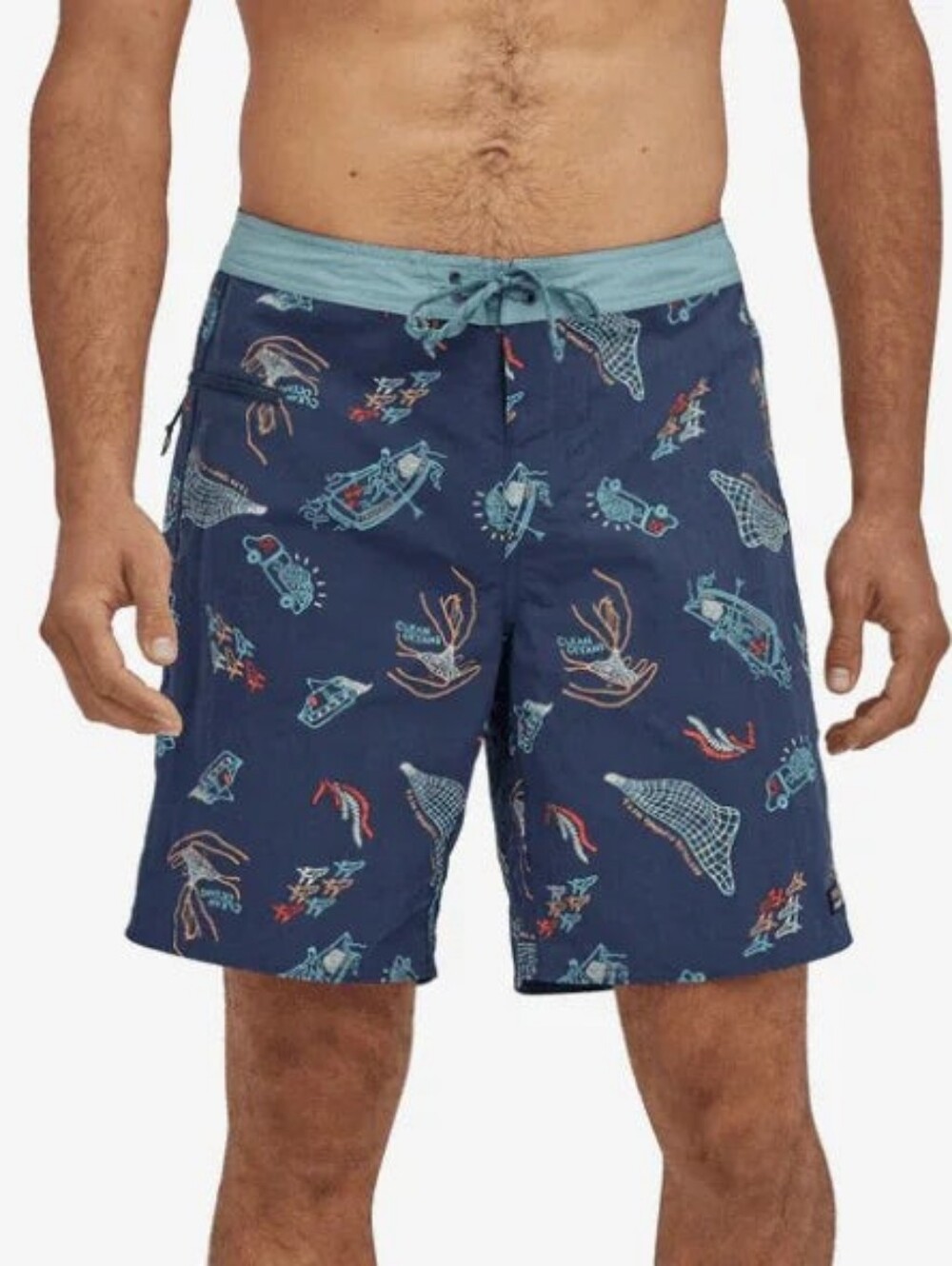 Patagonia Wavefarer Boardshorts - 19" Clean Currents: Tidepool Blue